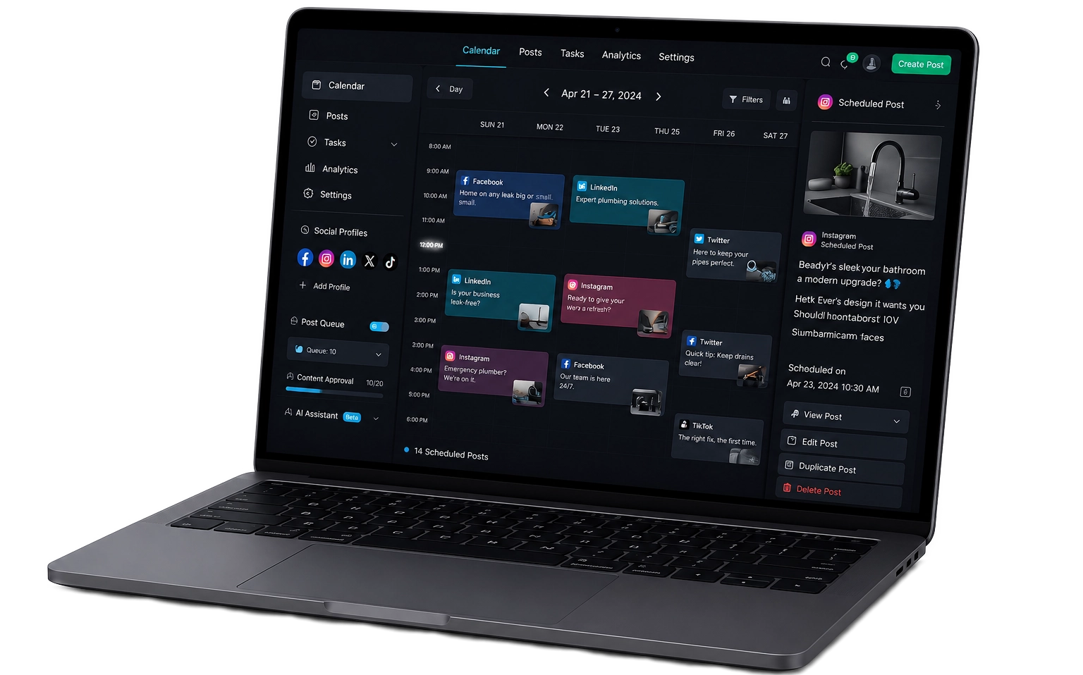 Social media Dashboard Transparent